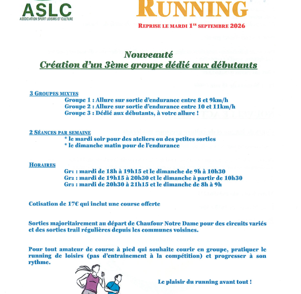 SECTION RUNNING – NOUVEAUTÉ