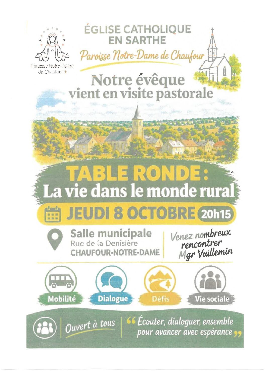 PAROISSE NOTRE DAME DE CHAUFOUR                       JEUDI 8 OCTOBRE 20H15