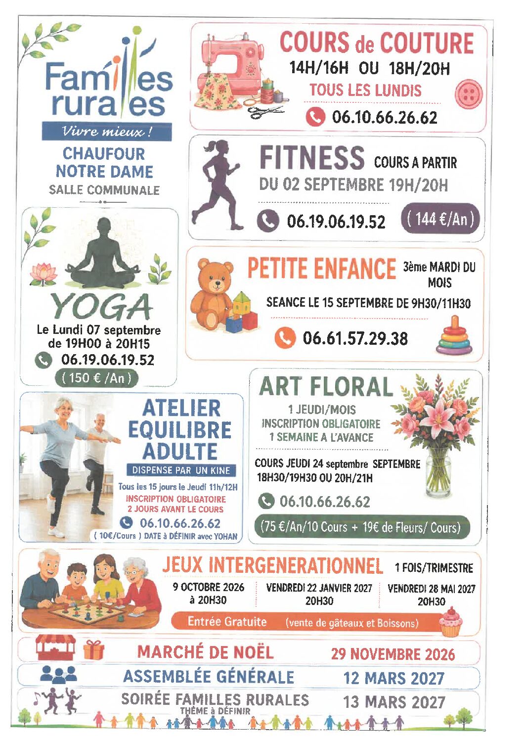 FAMILLES RURALES ACTIVITÉS SAISON 2026-2027